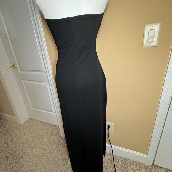 Roberta Black Strapless Embellished Sheath Maxi Dress - Picture 6 of 16
